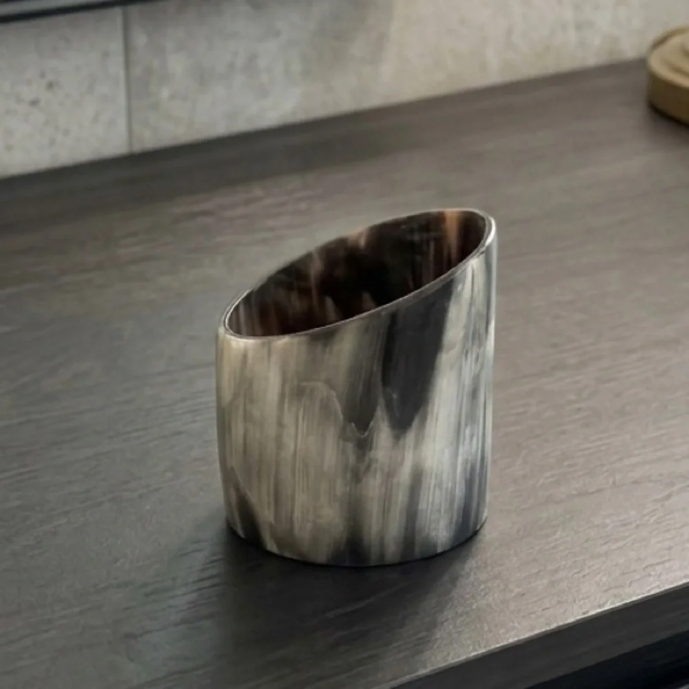 Hand-Carved Natural Horn Sculptural Cuff